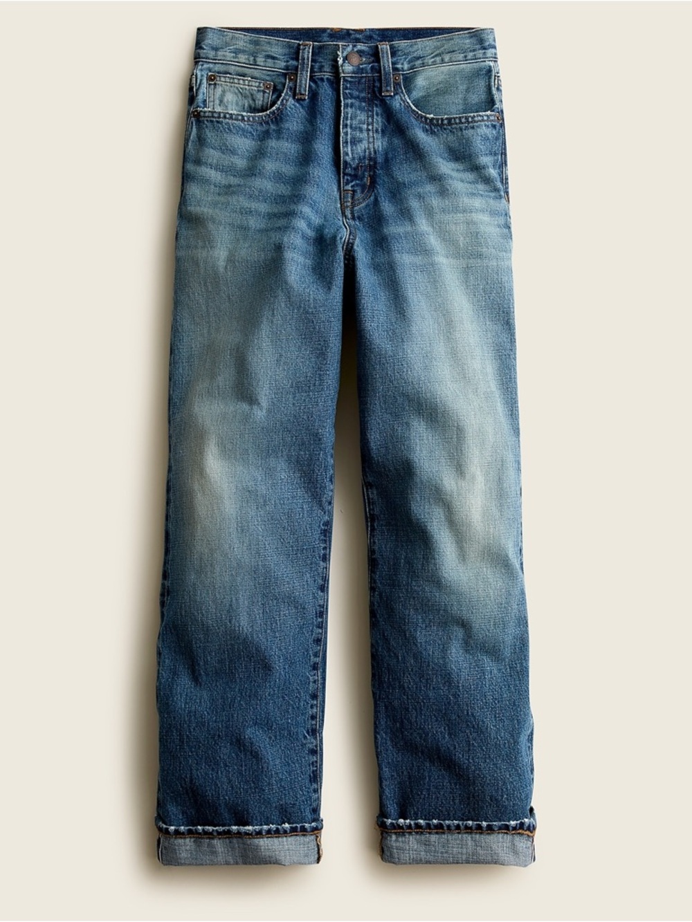 J. Crew Point Sur canyon high-rise boyfriend jean in Arctic Blue wash: selvedge